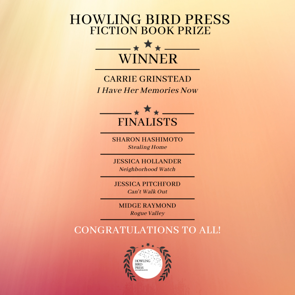 Howling Bird Press Fiction Book Prize winner's names.