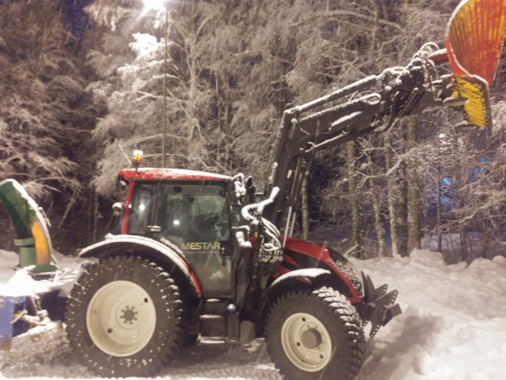 huge snow tractor.